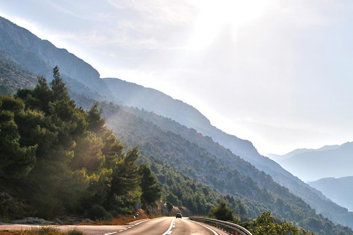 clean road on mountain