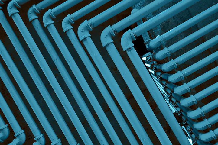full frame shot of blue pipes