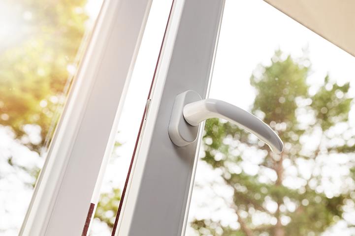 white pvc window slightly open