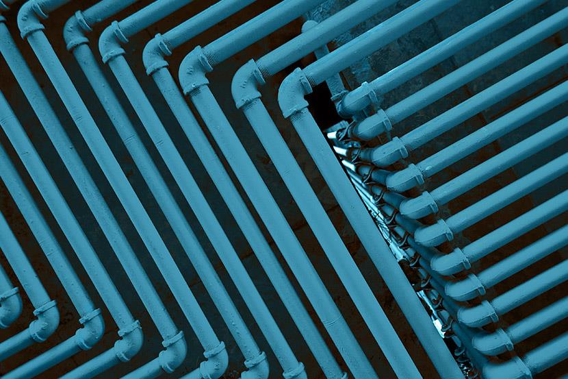 full frame shot of blue pipes