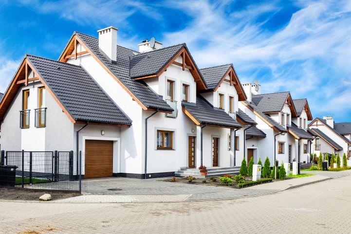 row of houses painted white