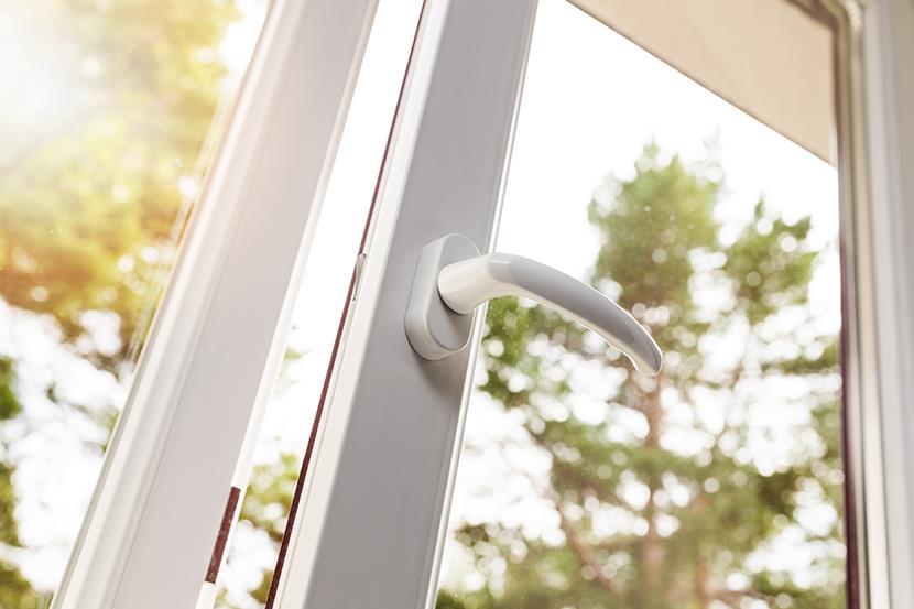 white pvc window slightly open